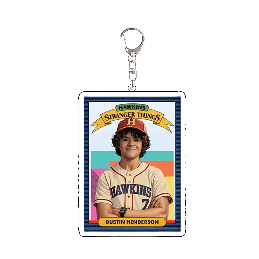 Para Stranger Things Dustin Will Lucas Max Nancy Steve Joyce Robin llavero acrílico periférico mochila accesorios regalo del Festival