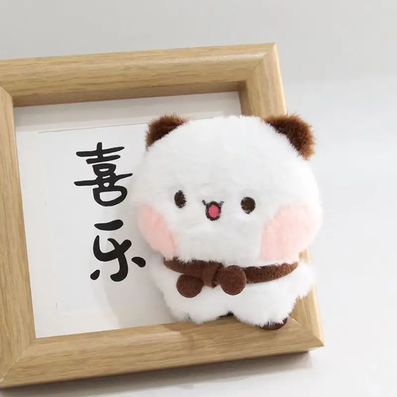 Cartoon Panda Bubu and Yier Keychain Pendant Dolls Cute Panda Bear Doll Keyring Handbag Decor Accessories Couple Gifts image 3