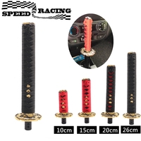 JDM Samurai Automatic Sword Shift Knob 100mm 150mm 200mm 260mm Katana Samurai Knife Gear Shift Knob with Adapters Red+Black