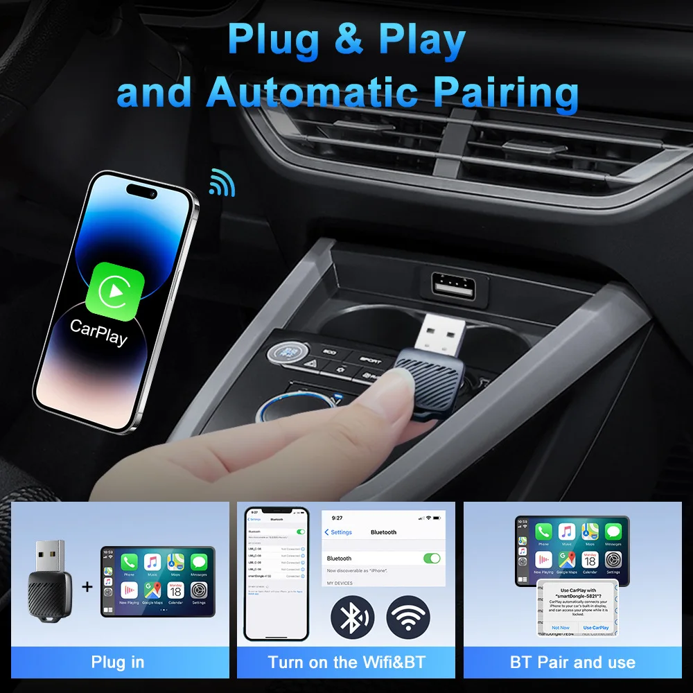 2026 NEW Wireless Carplay Adapter Android 2 in 1 AI Smart Box For Car With Wired CarPlay Car Intelligent Systems