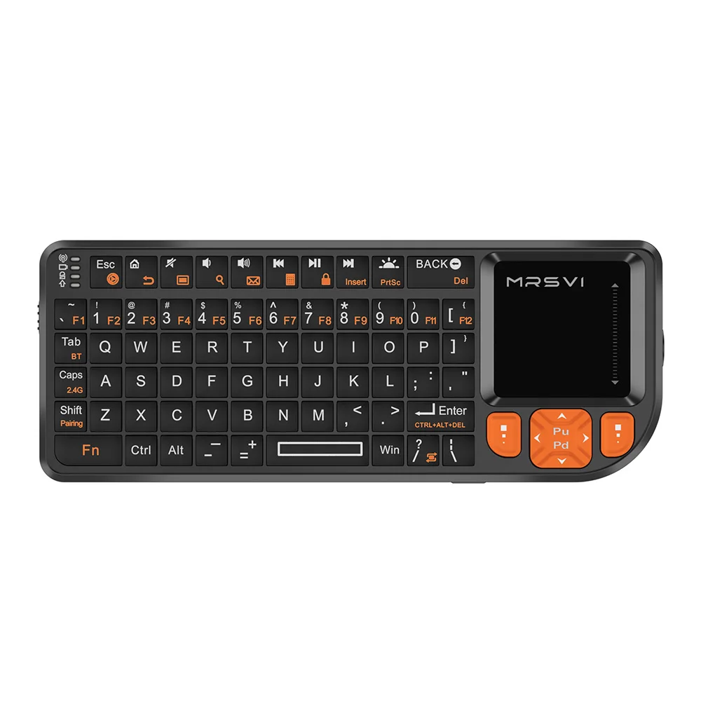 MRSVI Mini-Bluetooth-Tastatur A8 PLUS, kabellose 2,4-GHz-Tastatur mit Hintergrundbeleuchtung und Touchpad für Android TV Box, Mac, Laptop, Windows