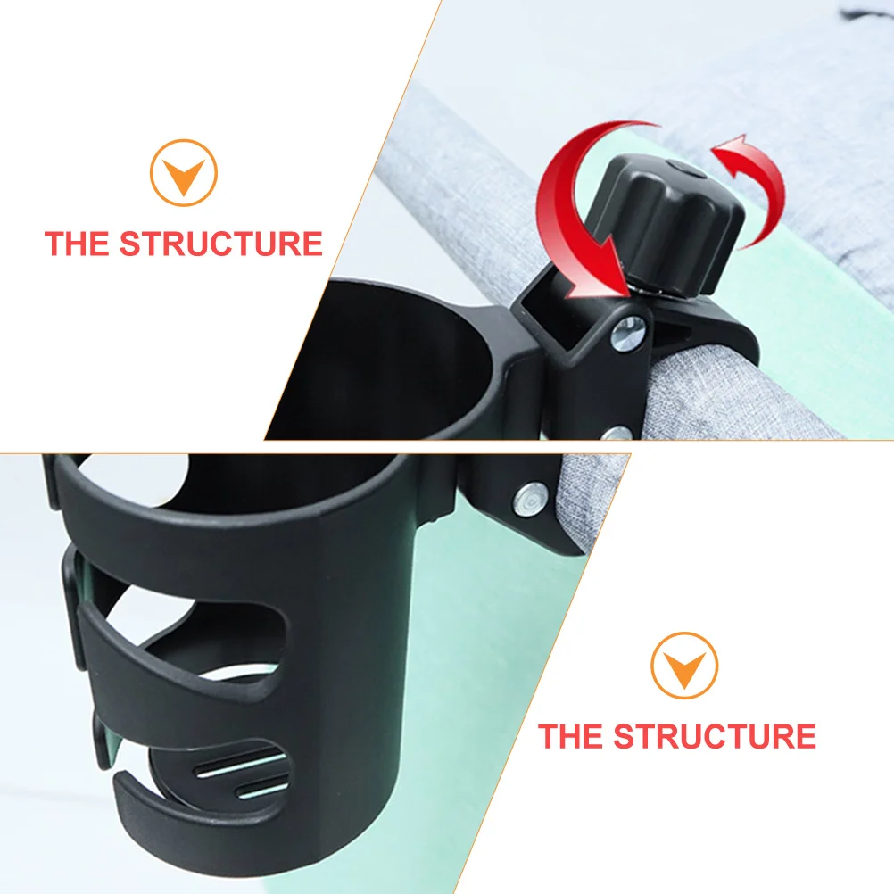 

Bottle Holder Baby for Stroller Drink Wheelchair Pp Plastic Easy to Install Accessory Black Cup