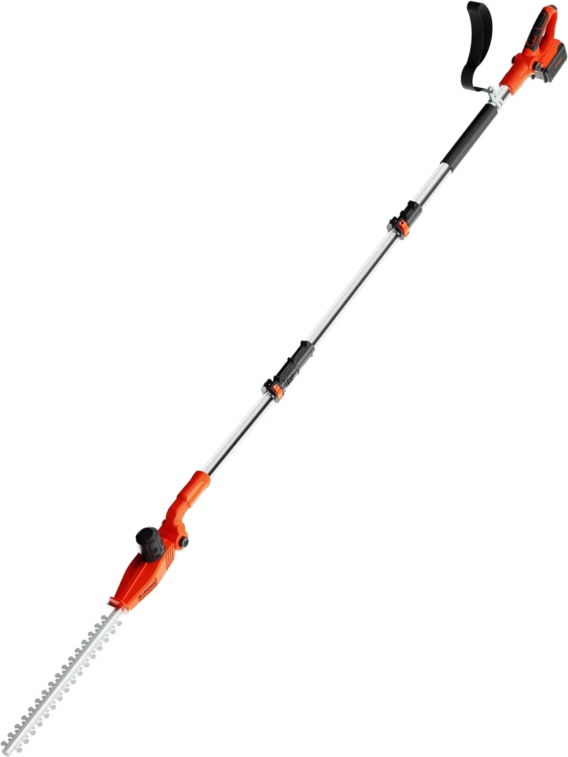 

Ukoke 40V Cordless Pole Hedge Trimmer - 18-Inch Dual-Action Blades, Adjustable Head Angle, 3-Position Pivot Head, 0.8-Inch