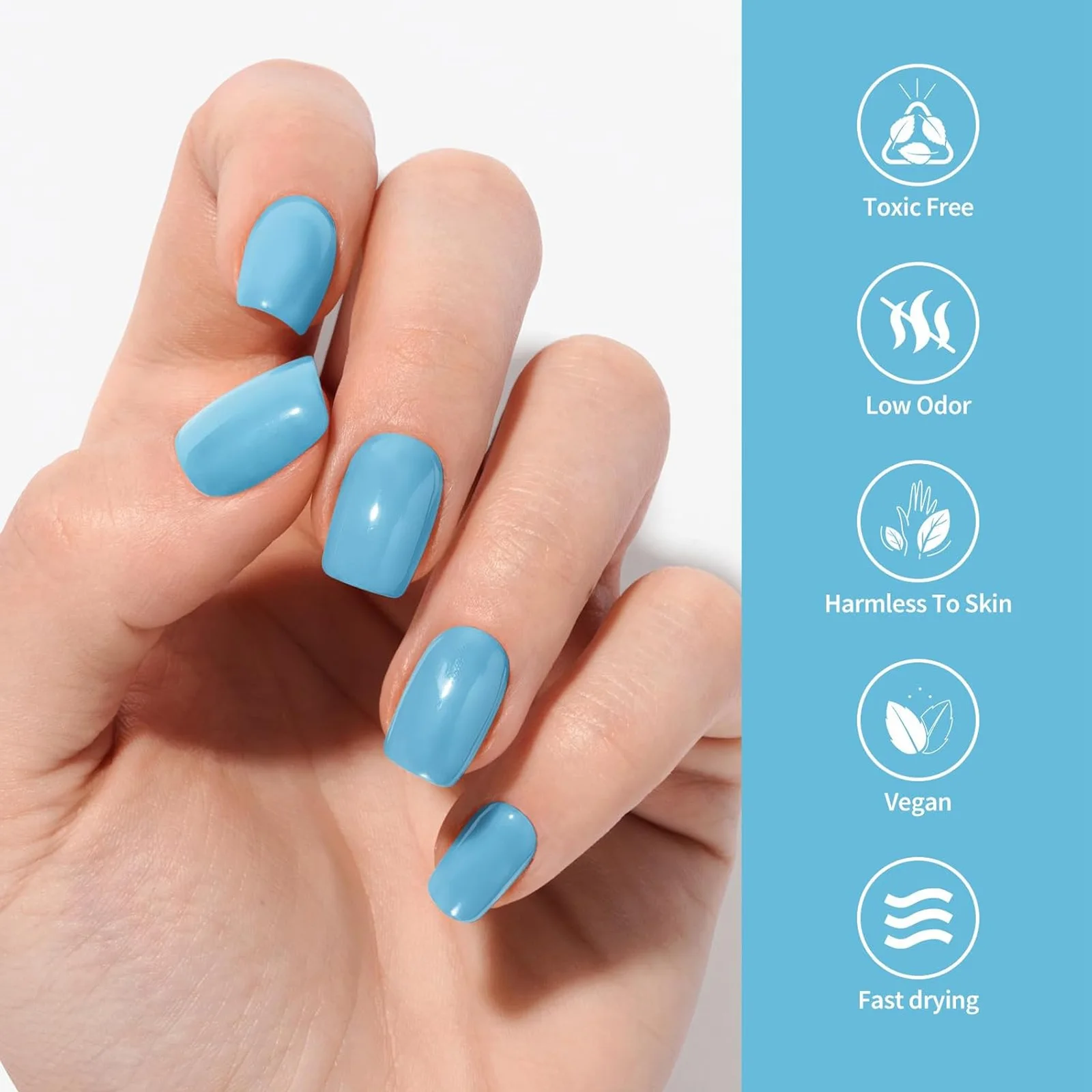 QAZIXU Sky Blue Nail Gel Polish Soak Off UV LED Semi Permanent Varnish Manicure Tools For Salon Nail Art DIY Popular Color
