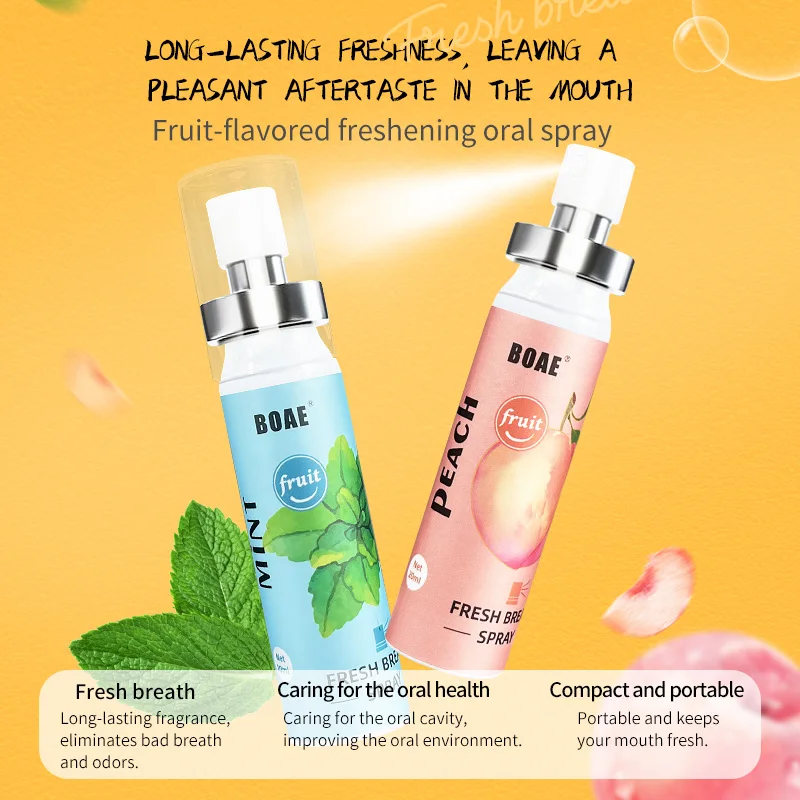 

A set of 6 20mlLong lasting Mouth Freshener Spray Fruity Oral Spray Remove Bad Breath Portable Breath Fresh Refreshing Oral Care
