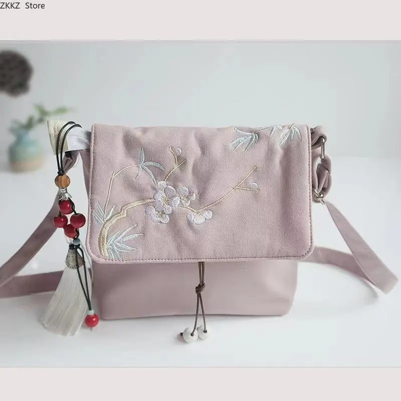 Nowy chiński styl starożytny płótno torba dla Hanfu Decor Crossbody kobiet tornister nastolatki Bookbag kobiety dziewczyna