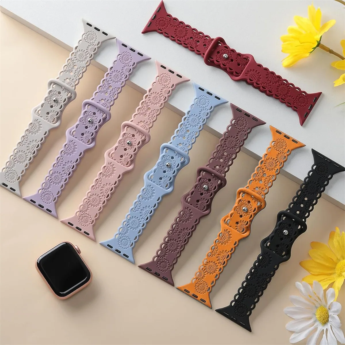 Watch Band For Iwatch 42/44/45/49mm 38/40/41mm Silicone Sports Fashion Watch Strap For Watch Series Ultra2 Se 9/8/7/6/5/4/3/2/1_voghion.com