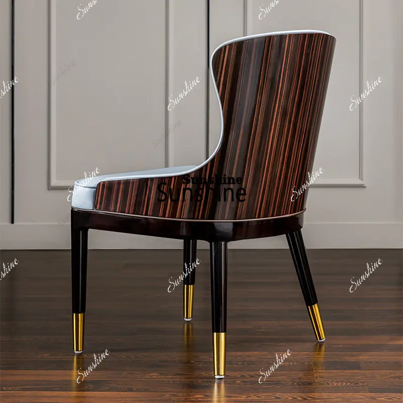 

TDHong Kong-style light luxury, soft decoration, villa hotel chairs, household desks, leather chairs