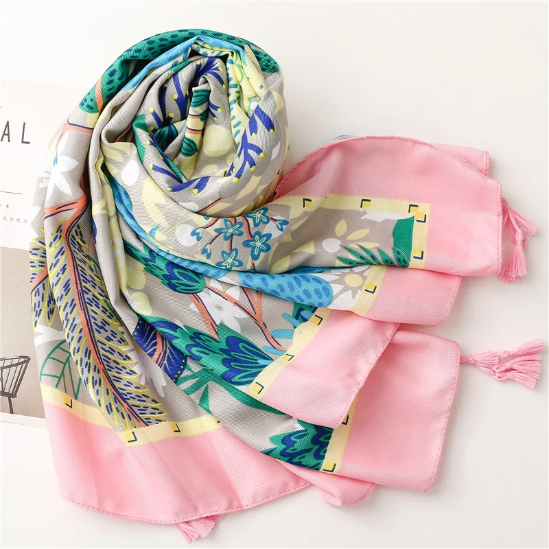 Vintage Print Floral Ladies Fashion Large Scarf Wrap Long Soft Warm Scarves Elegant Women's Shawls