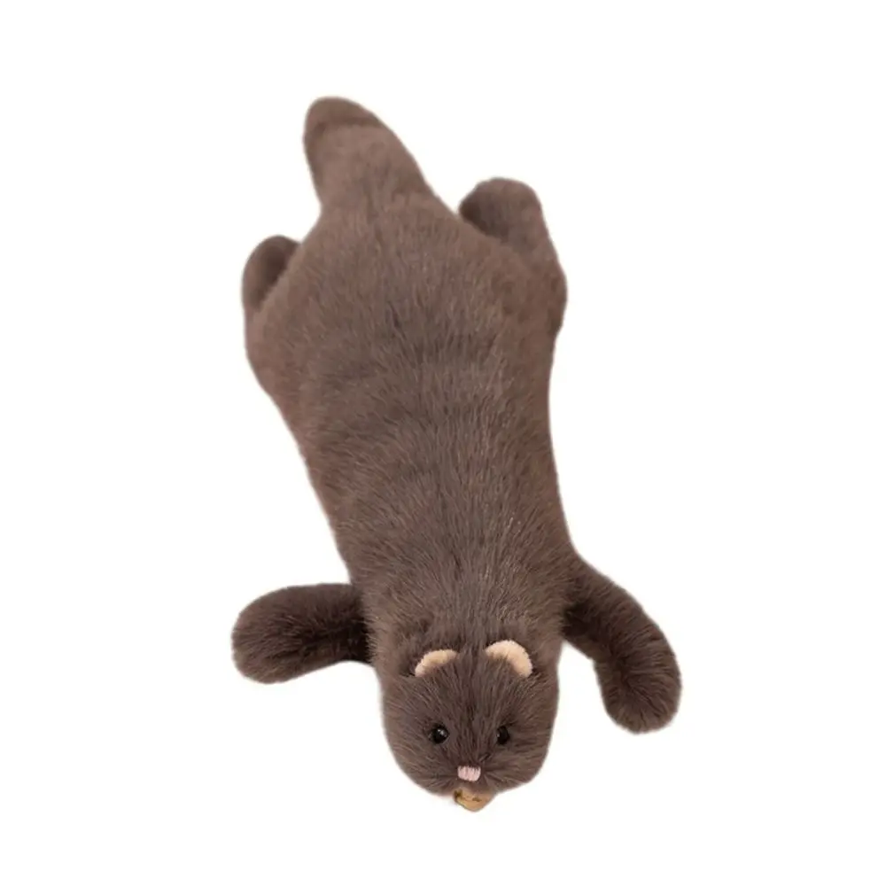 Creative Gift Soft Ferret Pillow Cute Expression Fluffy Texture Long Ferret Cushion Dense Stitching Ferret Bedroom Decor