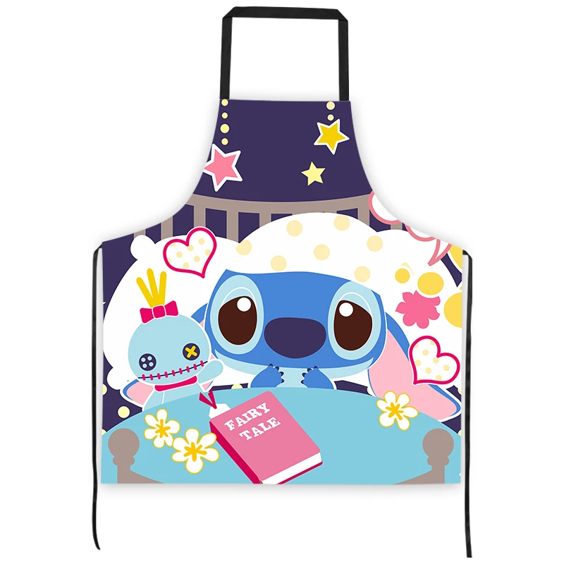 Miniso Disney Stitch Print Kitchen Cooking Apron Polyester Waterproof Oil-Proof for Woman Avental De Cozinha Delantal Cocina