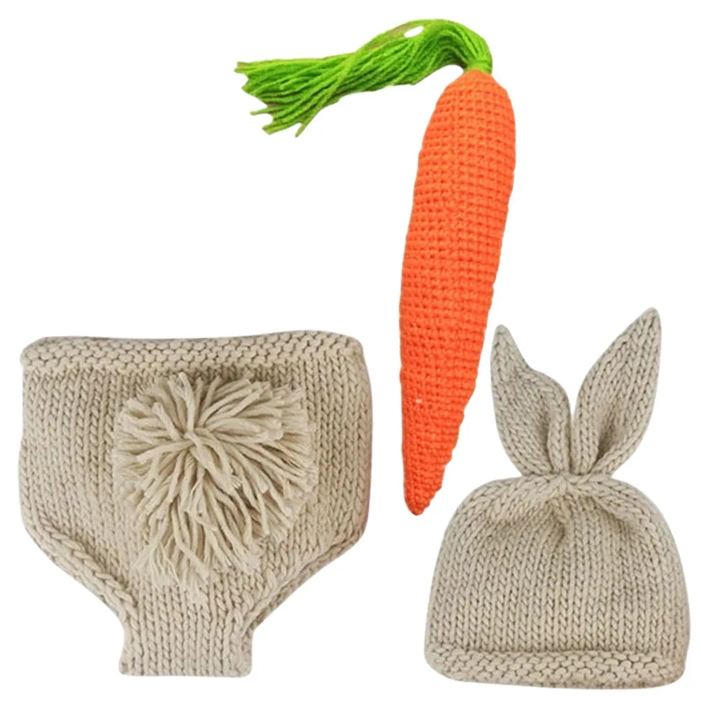 

1Set Baby Sweater Set Newborn Crochet Hat Pants Bunny Outfit Photography Props Infant Photo Shoot Newborn Photography Outfit