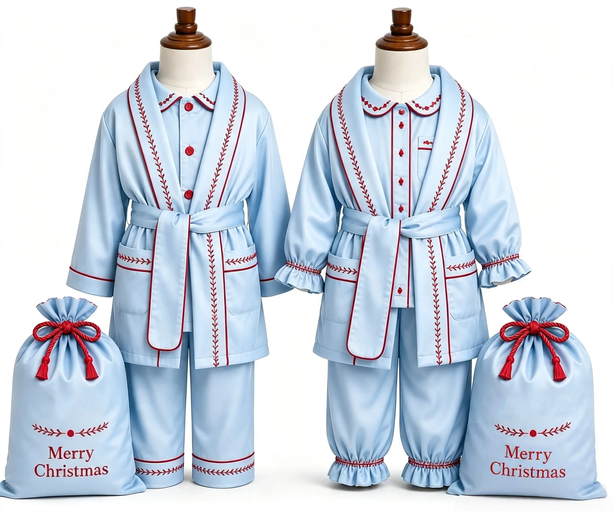 Autumn Baby Boy Girl Embroidered Red Blue Robe Suit Bag For Casual Party Birthday Photography C407