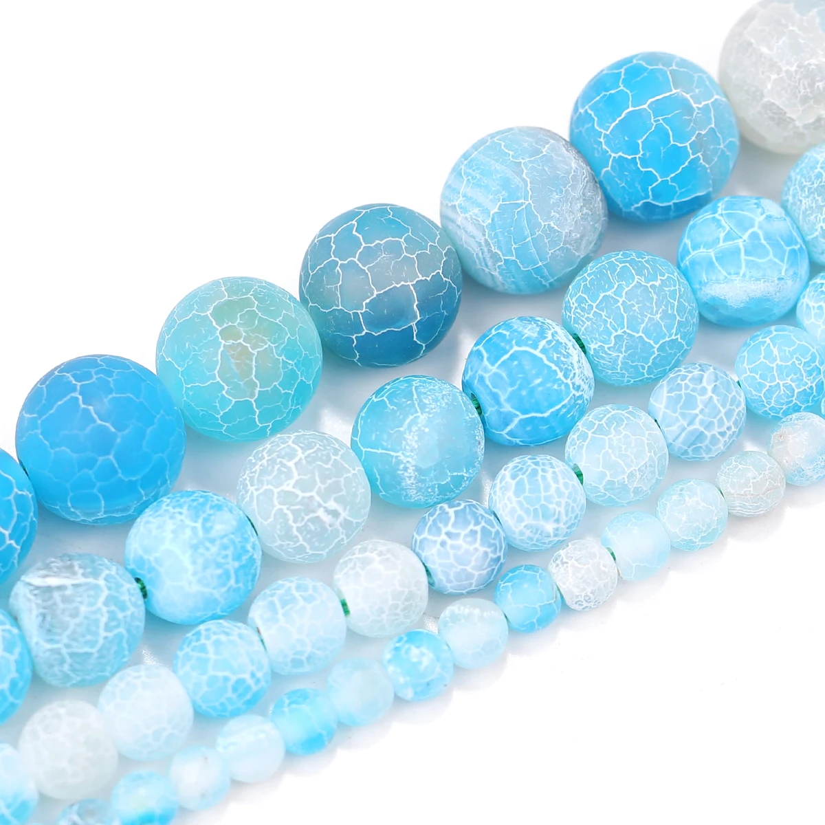 Blue Weathered Natural Stone Beads  Blue Cracked Veins Agates Beads For Jewelry Making DIY Necklace Bracelet Earring 4/6/8/10mm