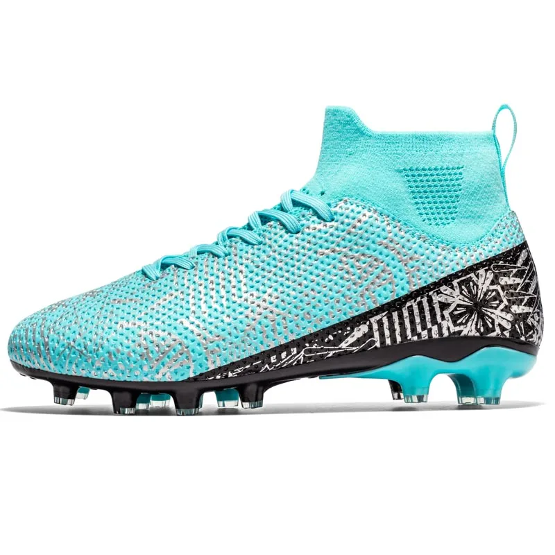 Men\'s FG Soccer Shoes Outdoor Cleats Long Spikes High-Top Sneakers Professional Football Boots Futsal Shoes