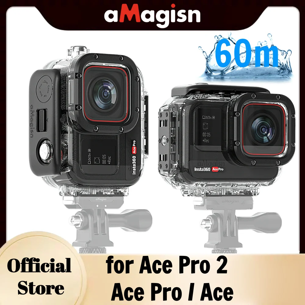 aMagisn 60m Dive Case for Insta360 Ace Pro 2 / AcePro / Ace,197ft Underwater Waterproof Shell Protective Housing for AcePro 2