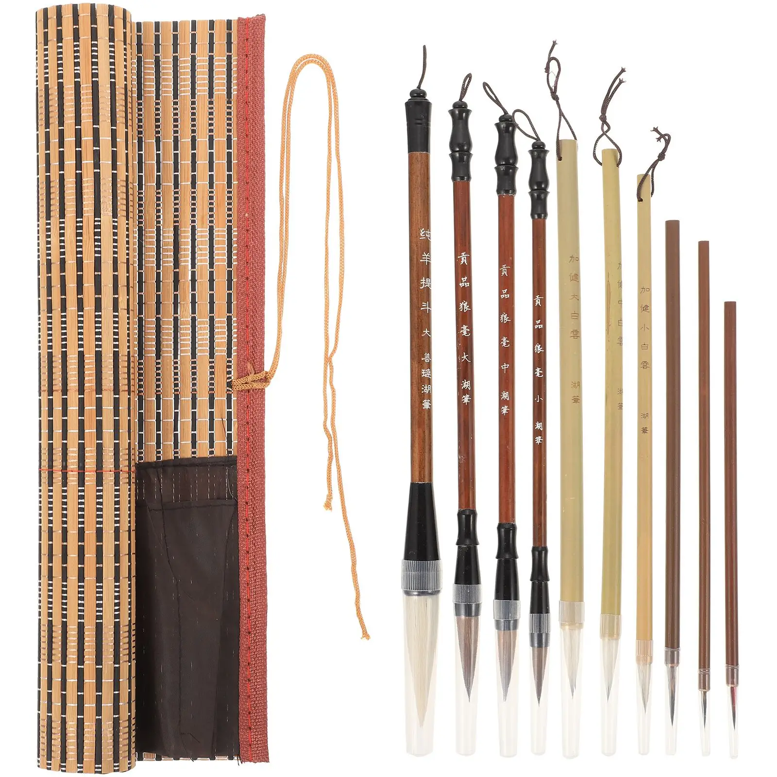 

10Pcs Chinese Painting Brush Set Durable Wolf Hair Calligraphy Pens Watercolor Art Portable Travel Brushes Gift