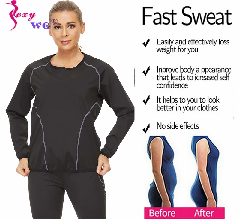 SEXYWG Zipper Slimming Shirts Waist Trainer Compression Fat Burn Tops New Women Tummy Control Gym Long Sleeve Workout Shapewear