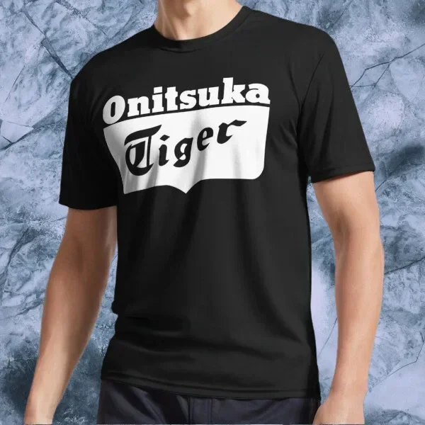 Tiger Onitsuka White Essential T-Shirt Active  Logo Funny Logo Tee Men's T-Shirt