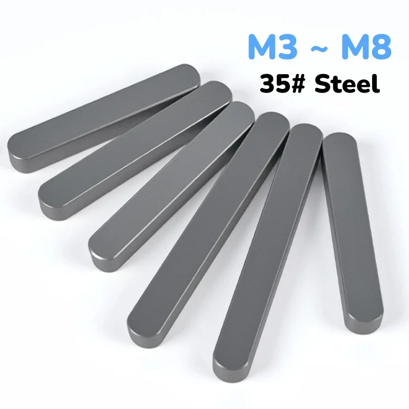 35# Steel M3 ~ M8 Type A High Strength Round Ended Feather Key Drive Shaft Parallel Keys