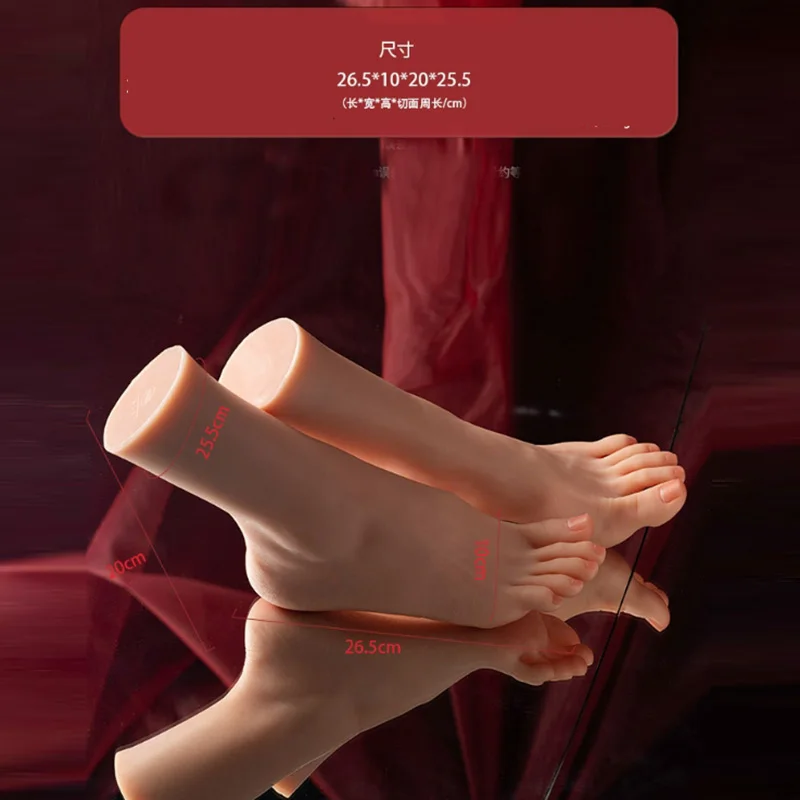 실물 같은 여성 실리콘 발 모델 마네킹 시뮬레이션 페티시 발 매니큐어 인조 손톱 아트 주얼리 디스플레이 TG4300