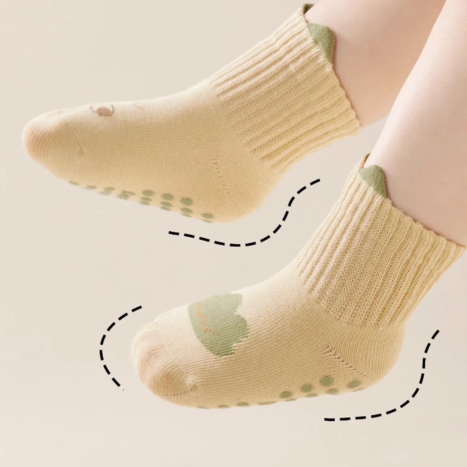 AIBEDILA 3 Pairs Kids Non-Slip Socks Cute Cartoon Animal Bear Pattern Children Boys Girls Baby Toddler Floor Socks Comfortable