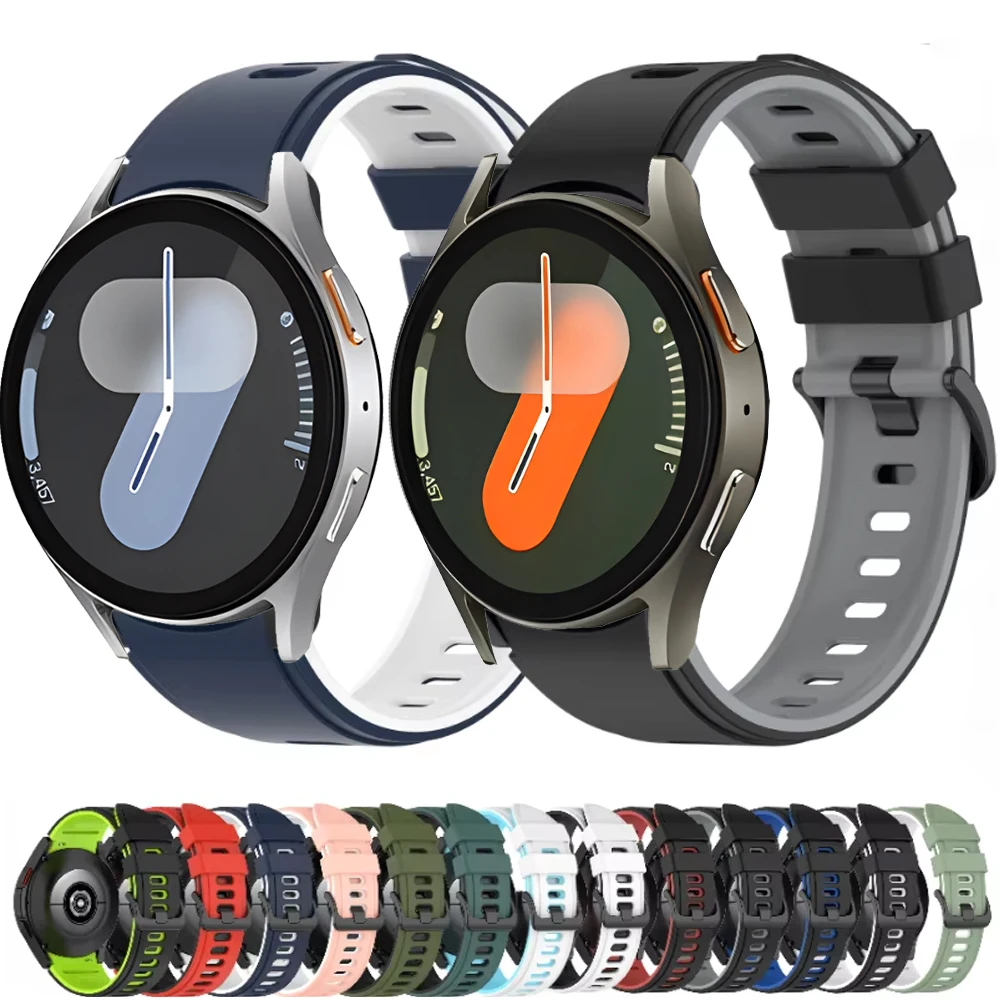 Silicone strap For Samsung Galaxy 7 6 5 4 40mm 44mm 5 Pro soft comfortable breathable band Correa For Galaxy Watch 6 4 Classic