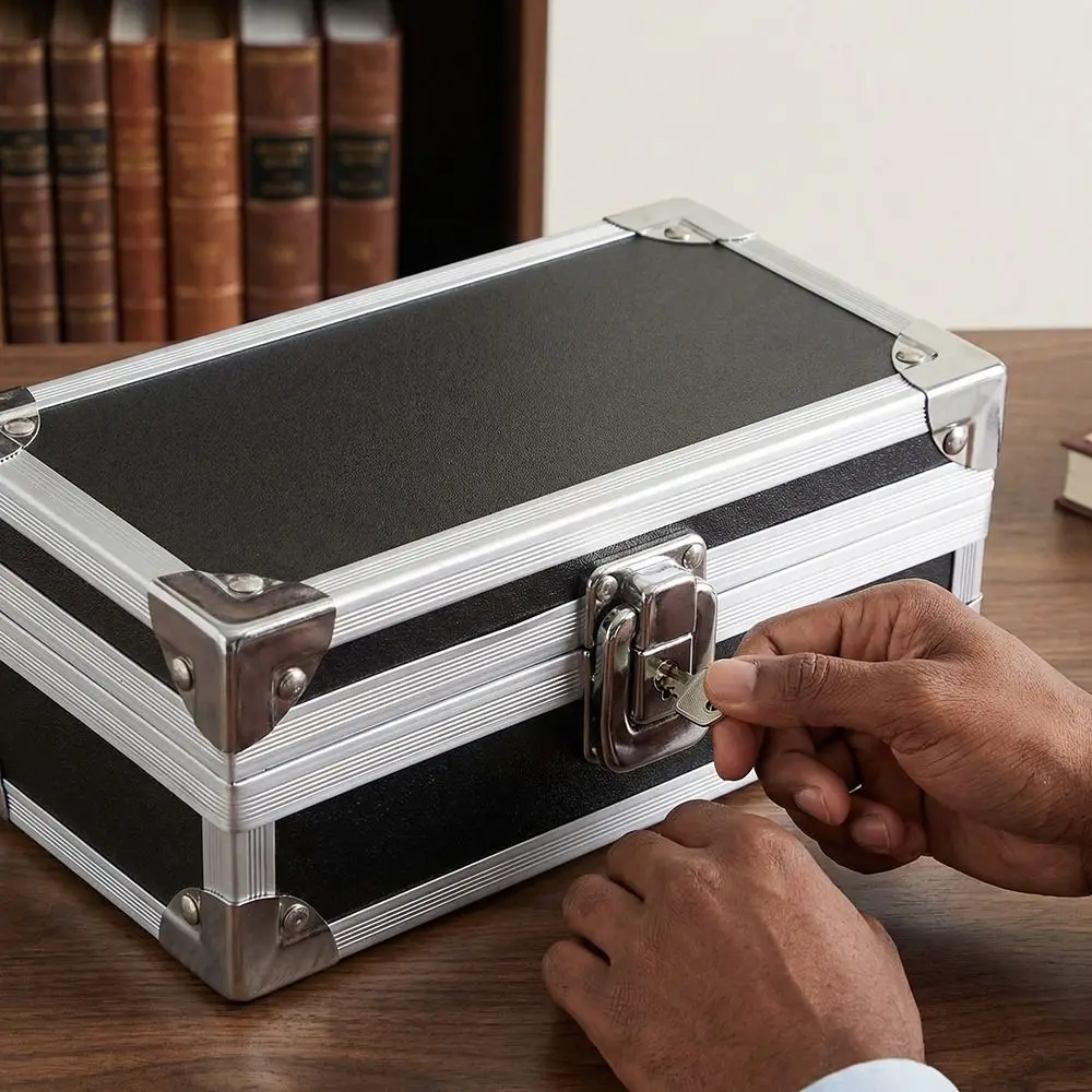 Lockable Design Multi Functional Tool Case Drop-Resistant Shock Resistant Metal Briefcase with Locking Key Hard Case