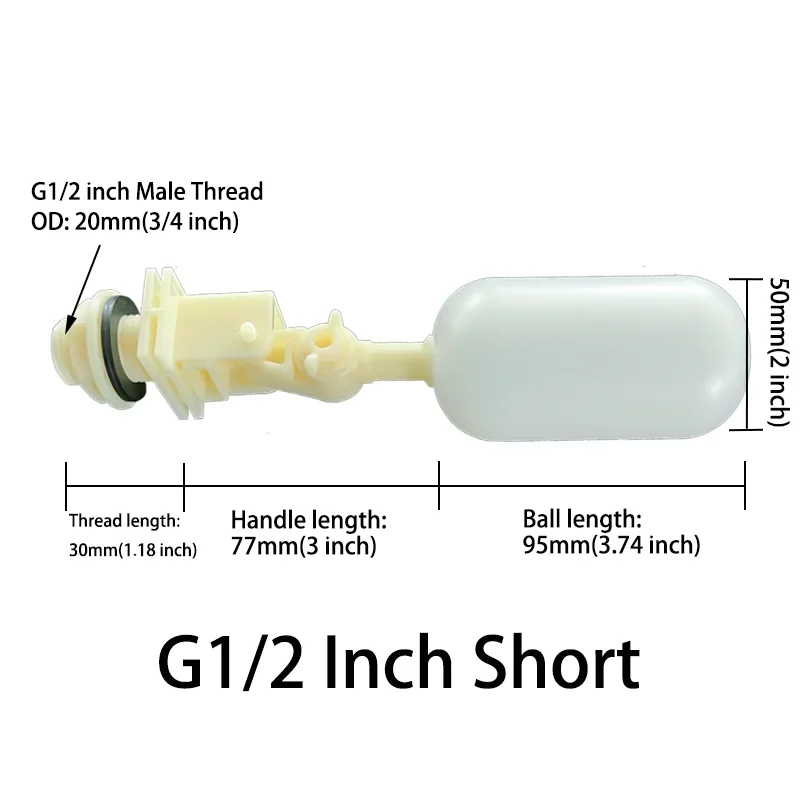 1pc Automatic Float Valve Water Level Controller G1/2 DN15 Thread Plastic For Raise Livestock Water Bowl Poultry Breeding Animal