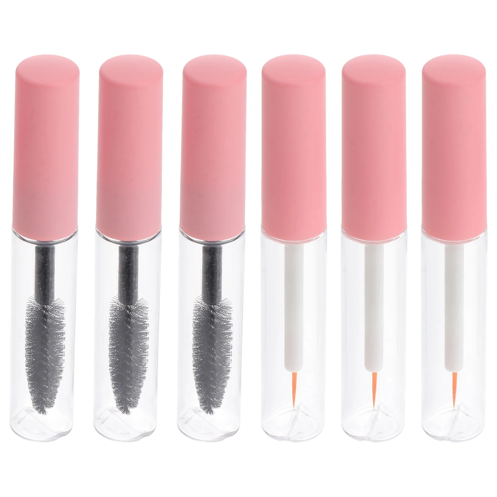 

6Pcs Empty Mascara Tube Eyelash Wand Small Shadow Tip Liner Container Pet Material Durable Refillable Lightweight Compact Travel
