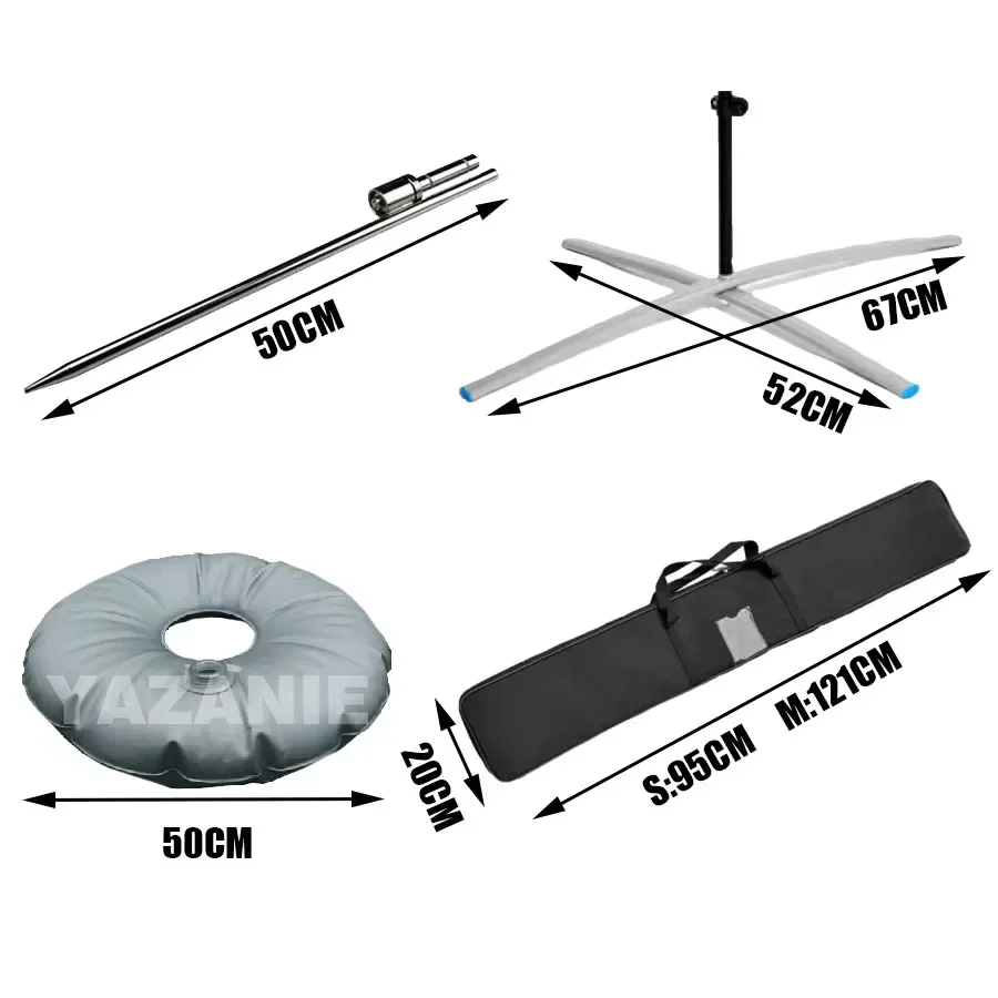 Feather Flag Pole kit and Base Ground Stake 6.6FT 8FT 11FT 13FT  Advertising Swooper Flag Pole Set Cross Base and Weight Bag view 5