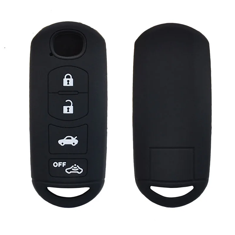 AX 4 Button Silicone Car Remote Key Fob Shell Cover Case For MAZDA 2 3 5 6 CX-5 CX-7 CX-9 Miata MX-5 Axela Skin Holder Protector