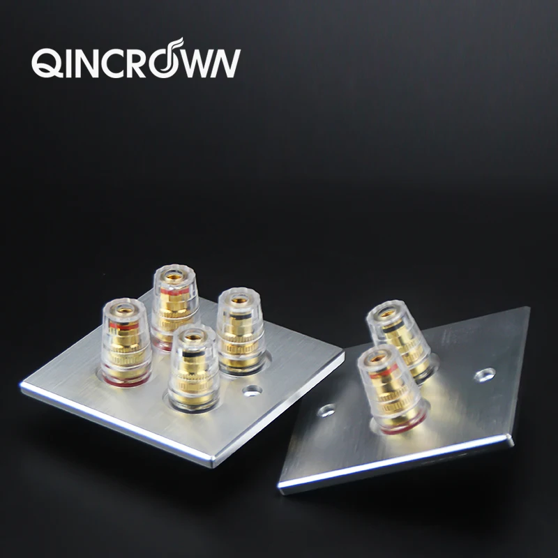 HiFI Gold Plated Amplifier Speaker Terminal Panel Including Binding Post and Plate Socket