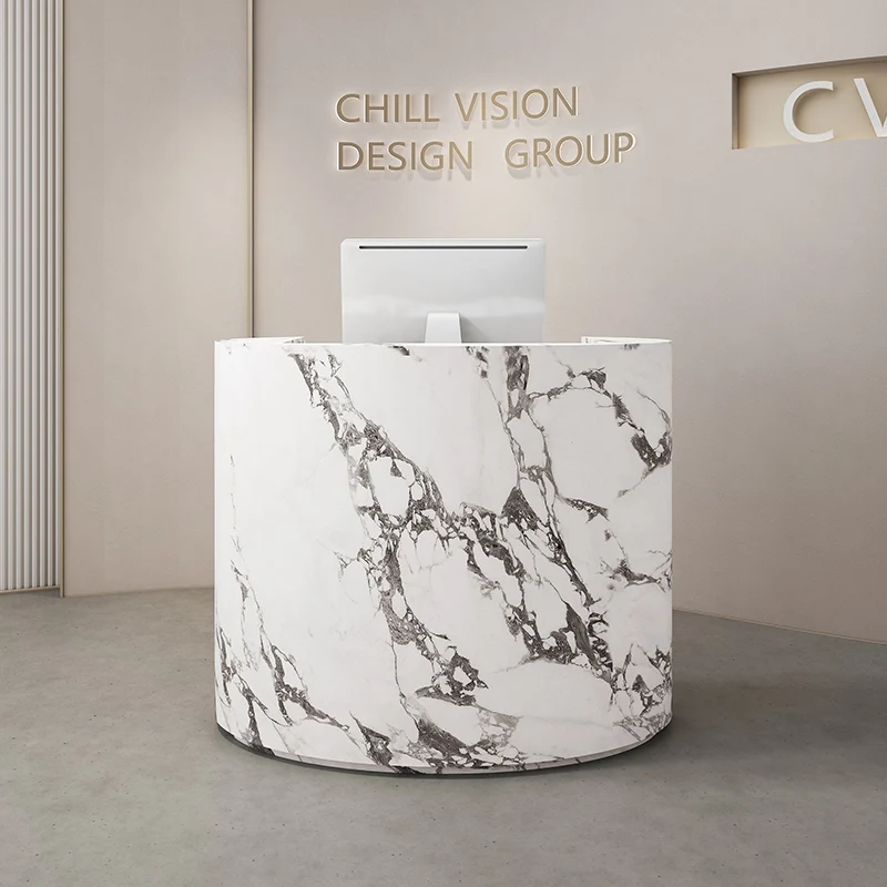 Customized Small Space Saving Reception Desks Salon Premium Reception Desks Elegant Unique Toonbank Receptie Office Furniture