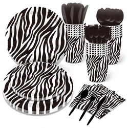 Zebra Print Party Supplies Zebra Party Decor Safari Birthday Decorations piatti Cup tovaglioli Safari Theme Party Baby Shower Decor