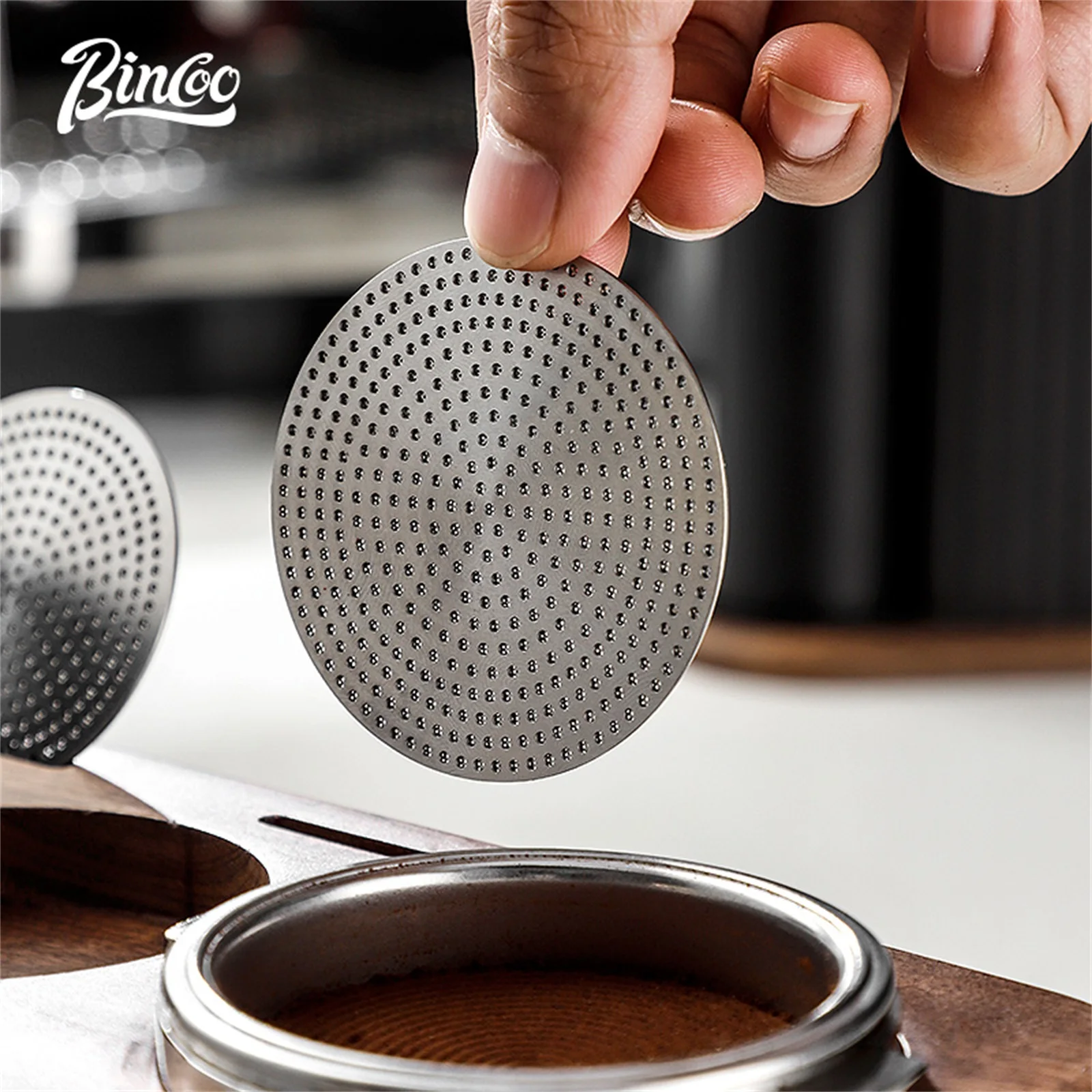 

Bincoo Stainless Steel Espresso Filter - 51/53/58mm Universal Secondary Shower Mesh for Even Water Distribution