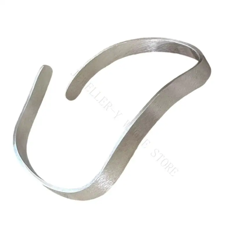 R7UF Artistic Fluctuation Wiped Bronze Bangle Flexible Opening Plan Elegant Unisex Addition Gift Concept