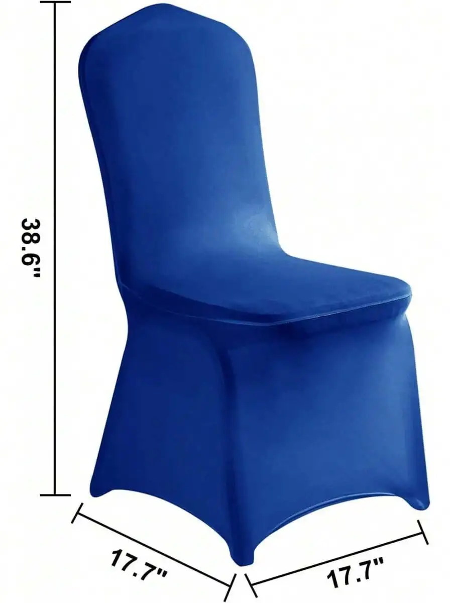 10pcs Spandex Chair Covers Stretch Slipcovers Wedding Party, Dining Banquet Chair Decorations - Black