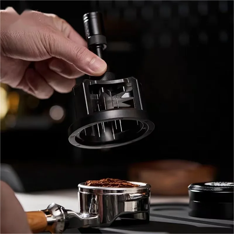 Adjustable Even Coffee Stirring Distribution Tools Rotatable Espresso Hand Tampers for Barista 51/54/58mm black 5