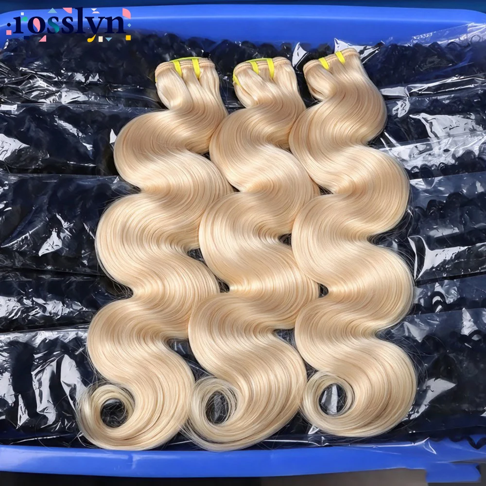 Color Blonde 613 Human Hair Bundles Peruvian Hair Honey Blonde Body Wave Bundles Raw Hair Bundles Human Hair Extensions 10-30 Inch
