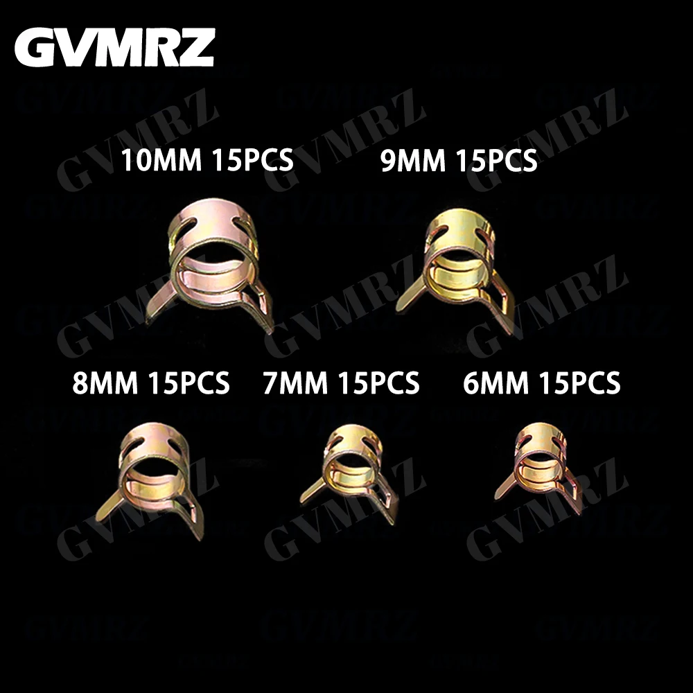 75Pcs 6mm/7mm/8mm/9mm/10mm For Choose Fuel Spring Clip Vacuum Silicon Hose Clamp Autos Spring Clip Fuel Oil Water Tube Clamp