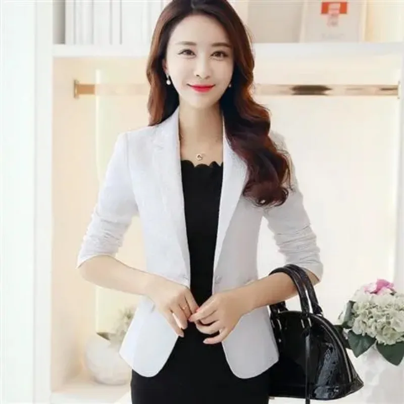 Vintage Floral Print Design Slim Fit Blazer Women's Long Sleeve Thin Suit Office Lady Coat Spring Autumn Jacket Women Clothing