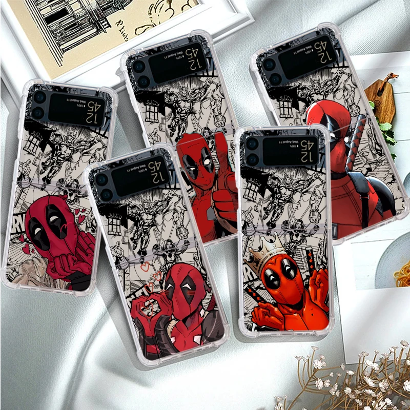 phone Cases for Samsung Galaxy Z Flip 5 case Z Flip 6 4 ZFlip 5 zflip Flip Flip4 Airbag funda Cover Marvel Deadpool Movie Mutant