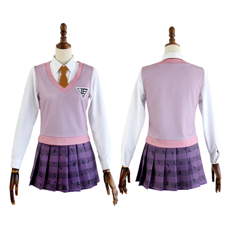 Anime Danganronpa V3: Killing Harmony Kaede Akamatsu Cosplay Costume JK Uniform Halloween Set Woman Wig Shirt Vest Skirt