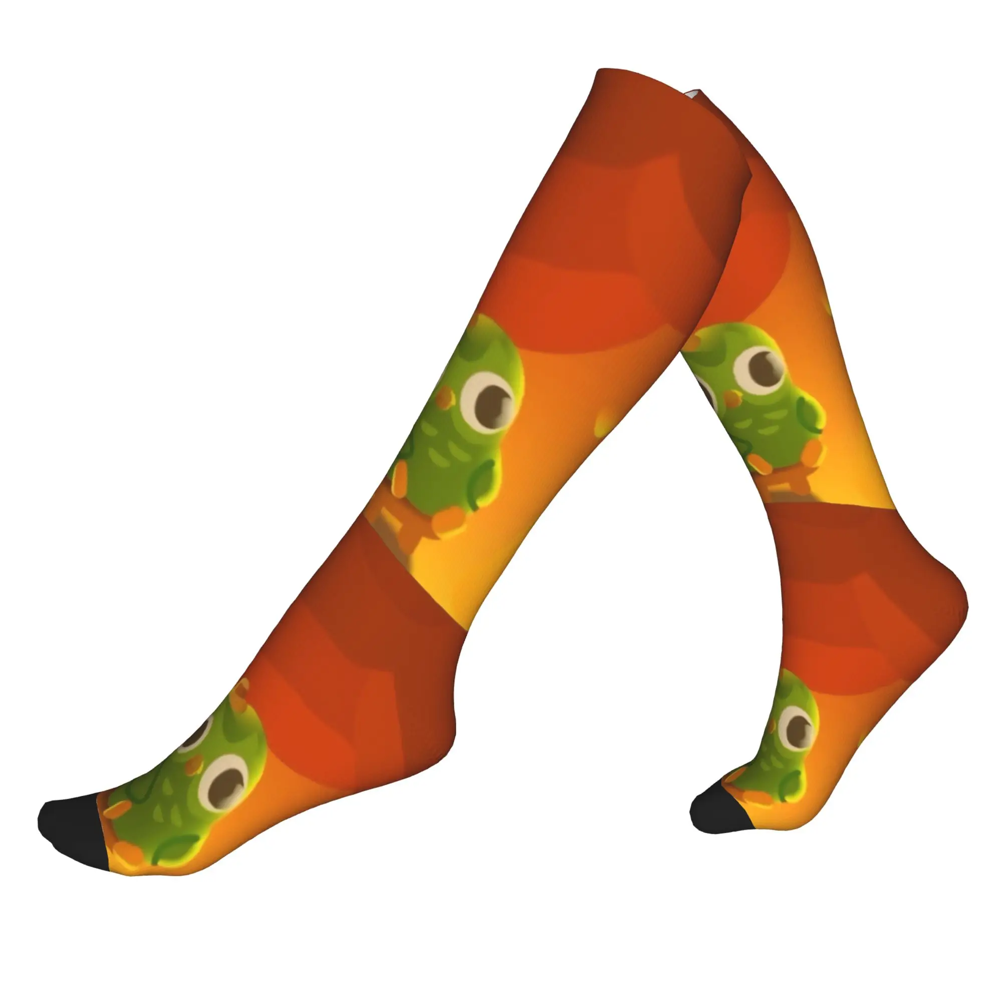 Lustige Duolingos Owl Duo Time To Practice Dress-Socken für Herren, Unisex, warm, atmungsaktiv, 3D-Druck, Sport-Kompressionssocken