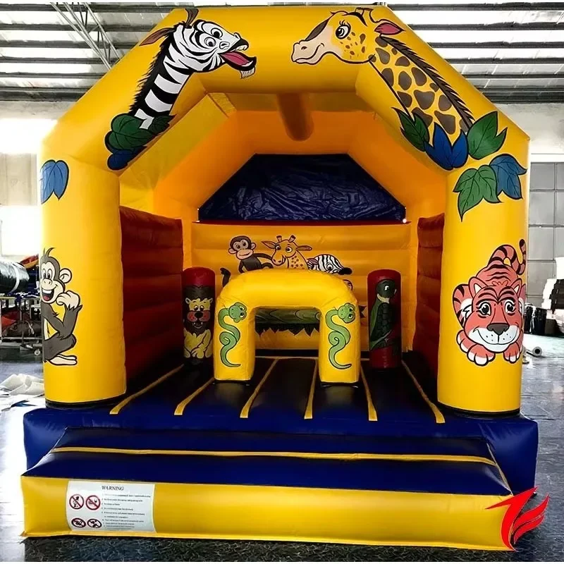 Animal Kingdom Inflatable Trampoline Castle with Obstacles Zoo Bounce Castle Inflatable