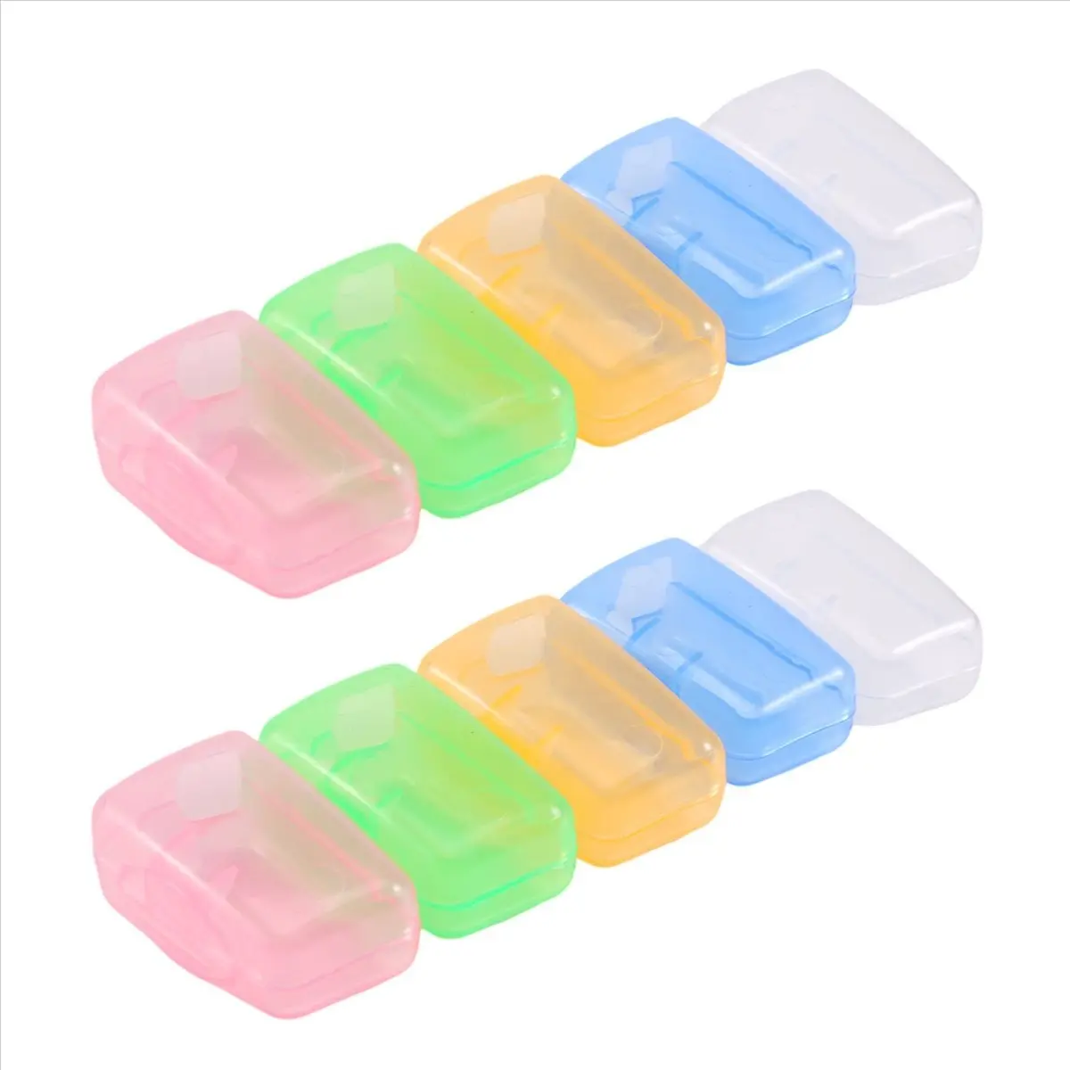 A97G 10 Pcs Portable Brushes Cap Cases Covers Toothbrush Holder Home World Tourism Camping (Random Color)