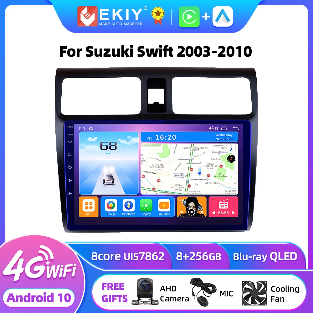 EKIY T7 Android 10 For Suzuki Swift 2003 - 2010 Car Multimedia player GPS Navigation Head Unit Tape Recorder Carplay No 2din DVD