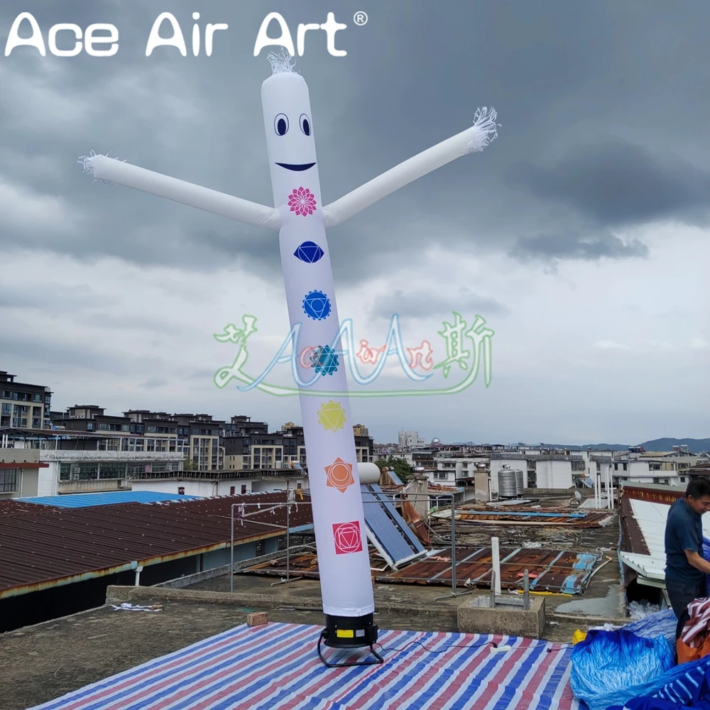 Custom 20ft Tall White Waving Air Tube Man,Air Dancer Man/Boy For Advertising With Air Blower