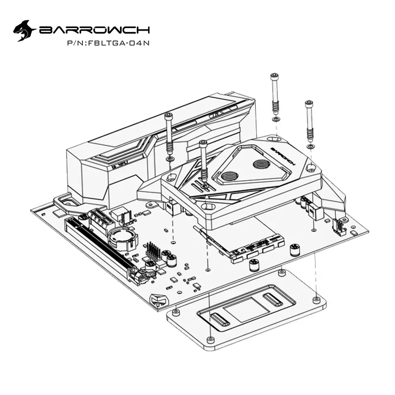 Imagem -05 - Barrowch Cpu Water Block para Amd Ryzen Am3 Processador de Plataforma Fm2 Cobre Watercooler Série m 5v Argb Fbltga04n Am5 Am4